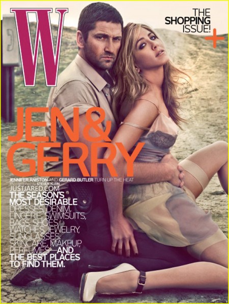 Jennifer Aniston y Gerard Butler en W Magazine 1